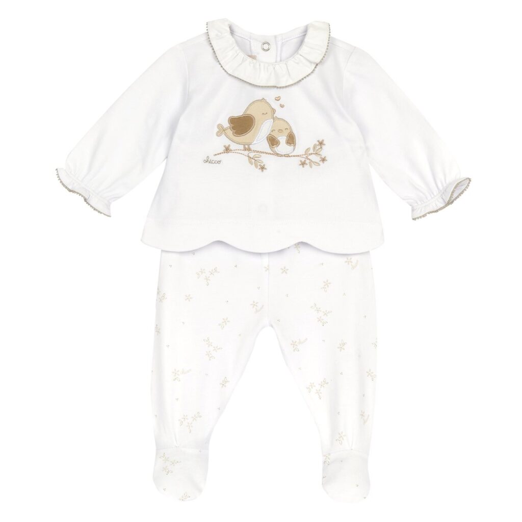 chicco completo maglia e pantaloni con piedini