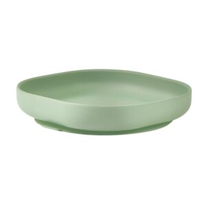 Piatto verde in silicone con bordo alto