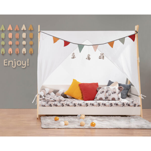 picci letto legno scout bianco naturale con barriere