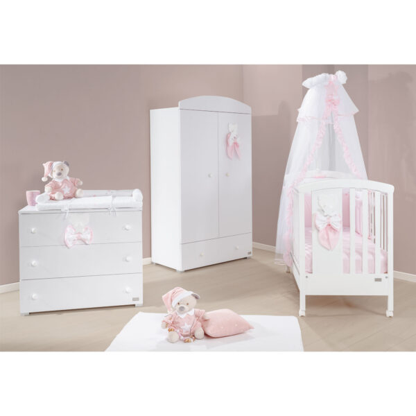 picci letto legno bianco con decoro dream