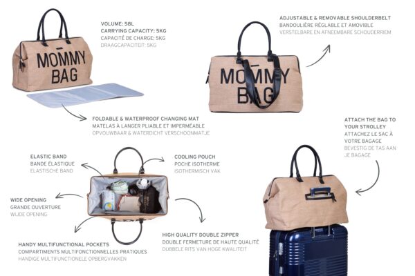 childrhome borsa mommy bag ® rafia