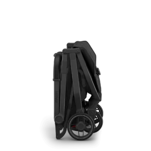 Passeggino UPPAbaby MINU V3 Jake piegato in posizione verticale con ruote visibili