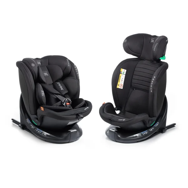 seggiolino auto kanda ifix 40 150cm girevole 360 colore jet black