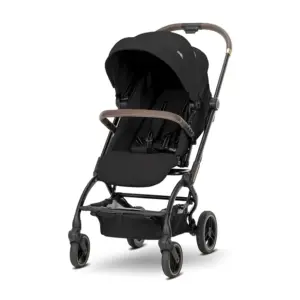 Passeggino Lorelli Makaya Black con cappottina e barra frontale marrone